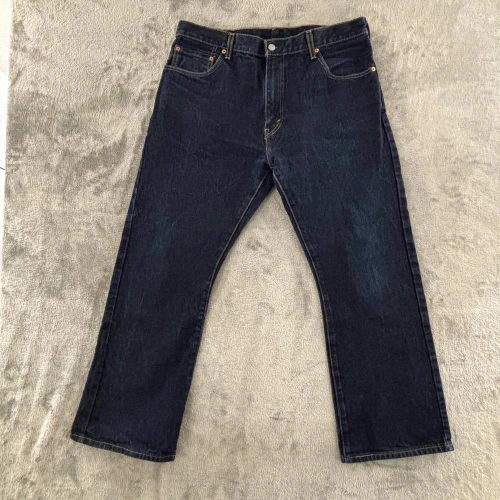 Levi's 517 Bootcut Jeans‎ Mens 36x30 Dark Wash Indigo Cotton Denim 00517-0217